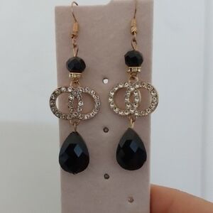Elegant Black and Gold Earrings